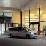 Mercedes Vito people carrier at an airport terminal entrance
